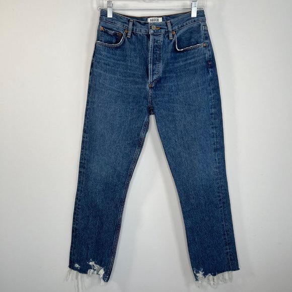 AGOLDE Riley High Rise Straight Crop Jeans in Veto Size 26 - Picture 3 of 14